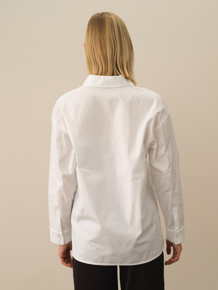 100% Cotton Oversized Basic Shirt - 3