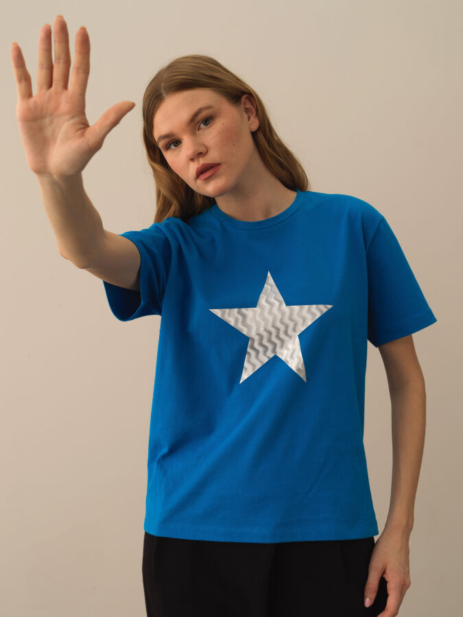 100% Cotton Oversized Printed T-Shirt - Xint