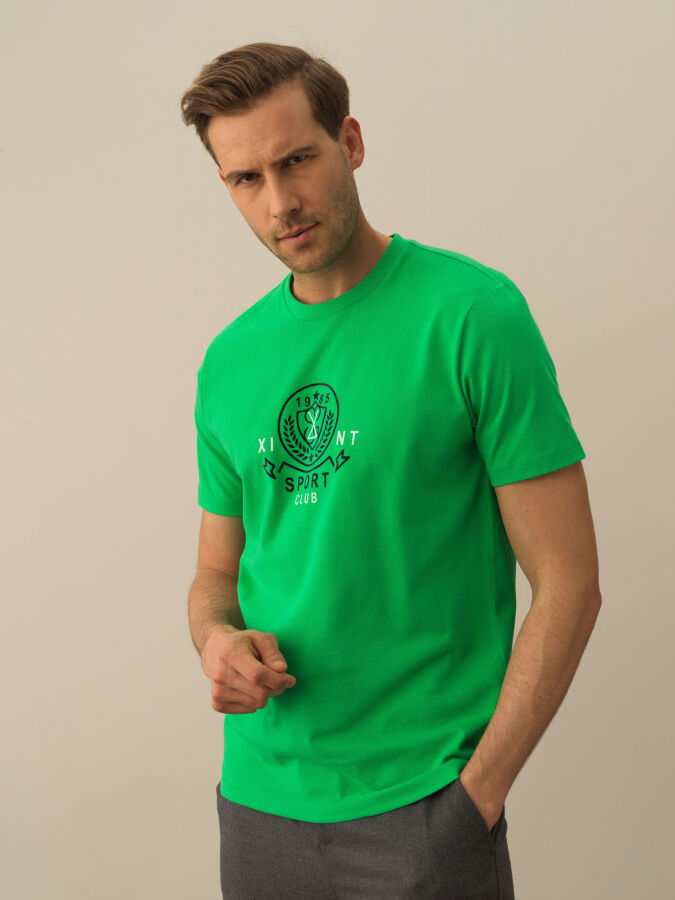 100% Cotton Regular Fit Printed T-Shirt - Xint