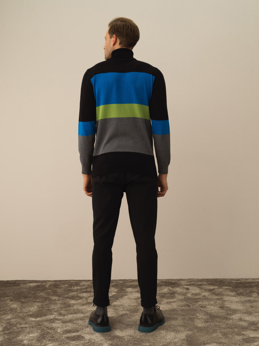 100% Cotton Regular Fit Striped Sweater - 4