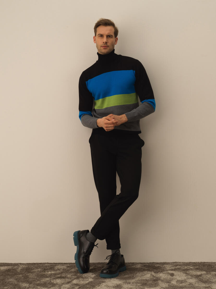 100% Cotton Regular Fit Striped Sweater - 2