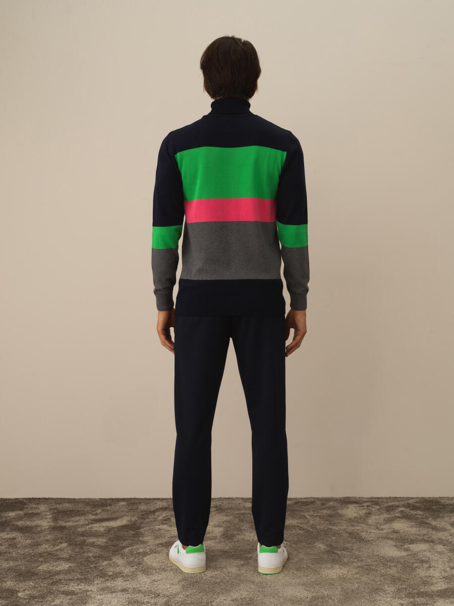 100% Cotton Regular Fit Striped Sweater - 4