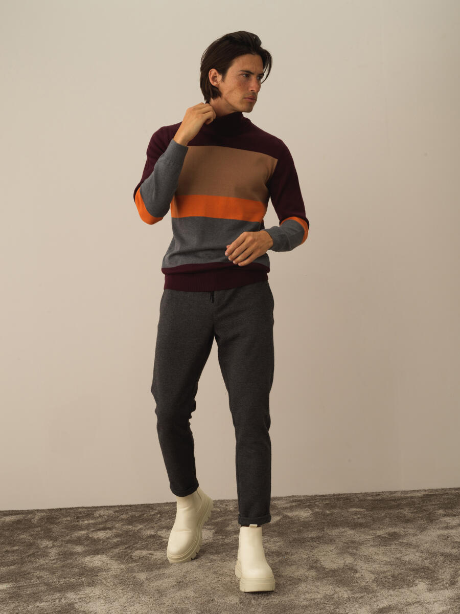 100% Cotton Regular Fit Striped Sweater - 2