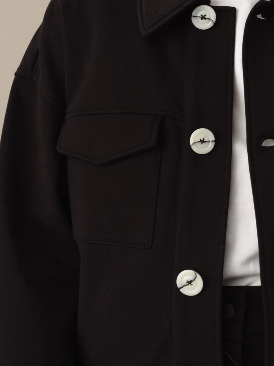 Siyah Pamuk Dokulu Oversize Ceket - 3