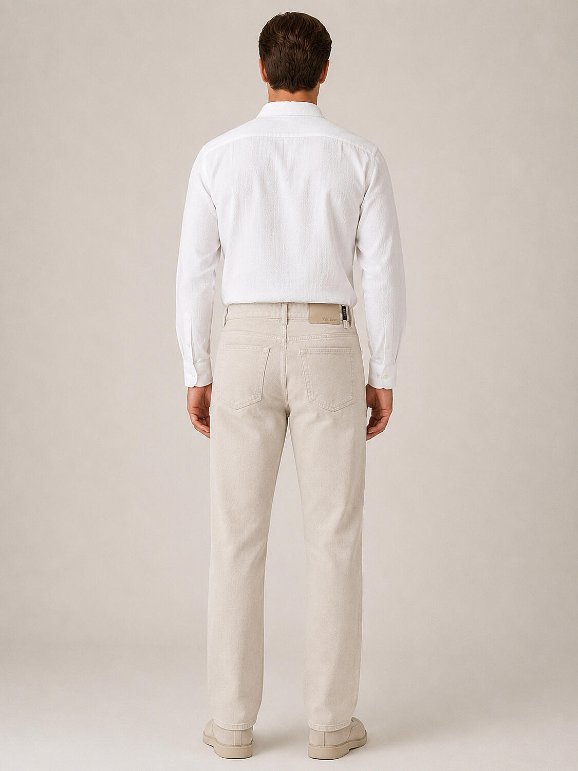 Bej Pamuk Dokulu Regular Fit Pantolon - 4