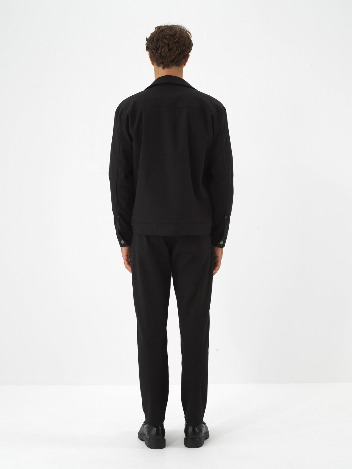 Siyah Pamuk Dokulu Regular Fit Pantolon - Xint