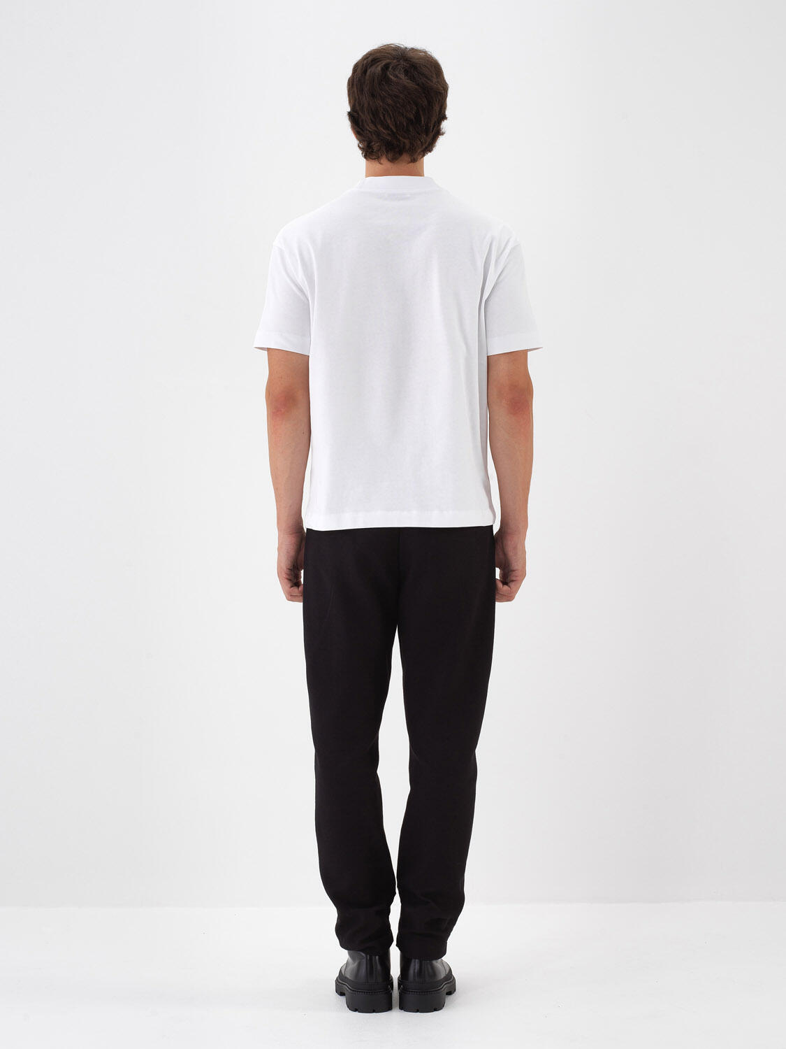 White Cotton Textured Regular Fit T-Shirt - 4