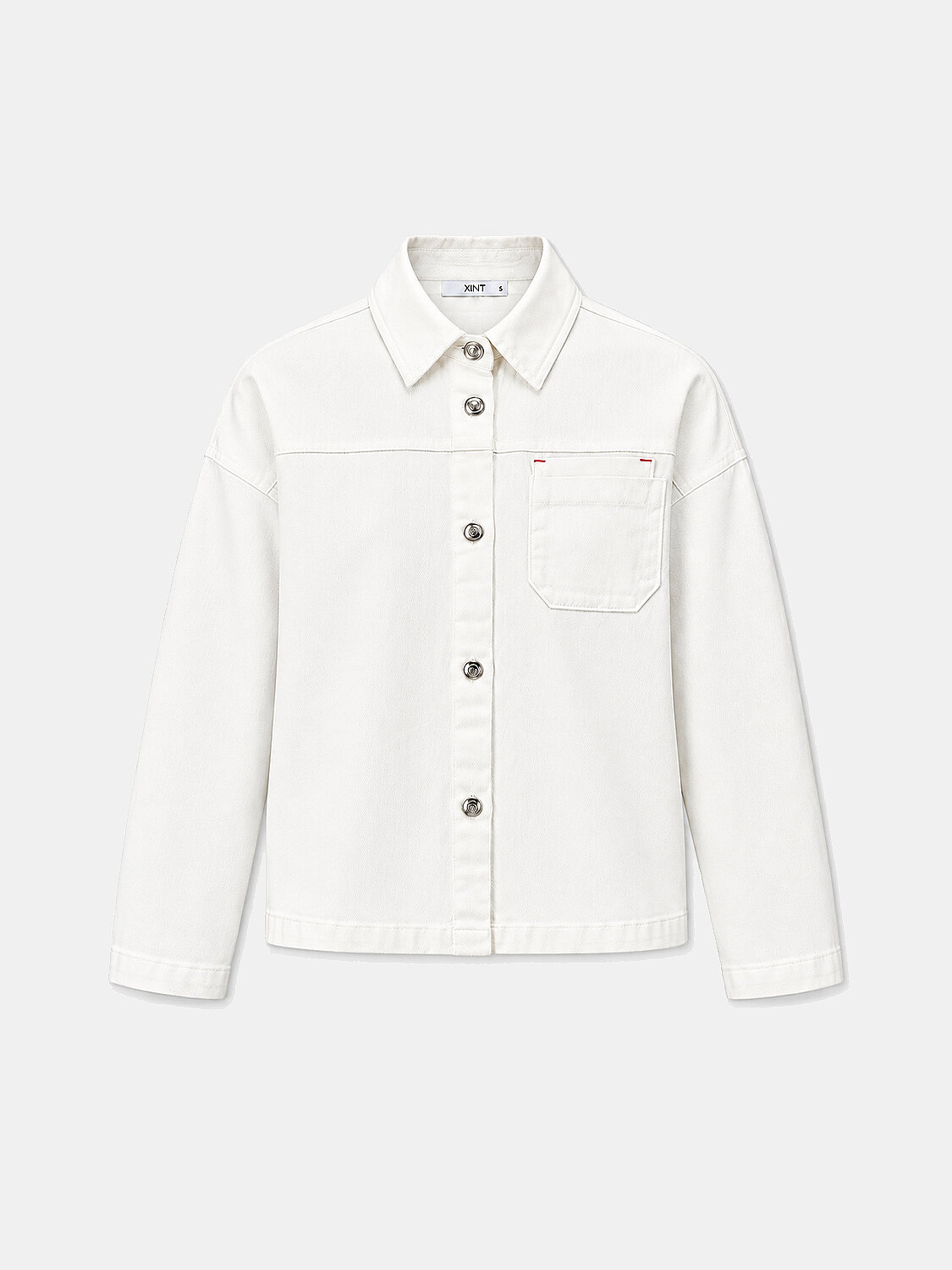 Ekru Pamuk Dokulu Oversize Ceket (1)