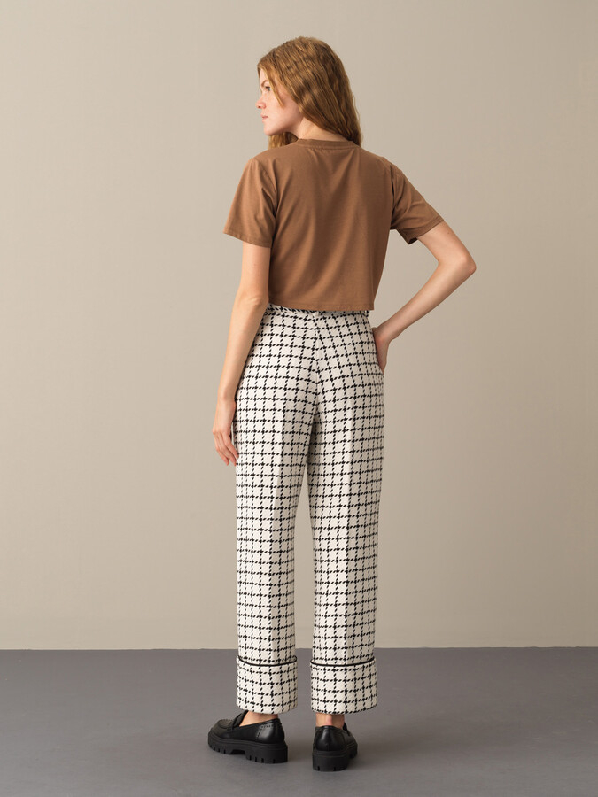 Camel Modal Dokulu Regular Fit Crop - Xint