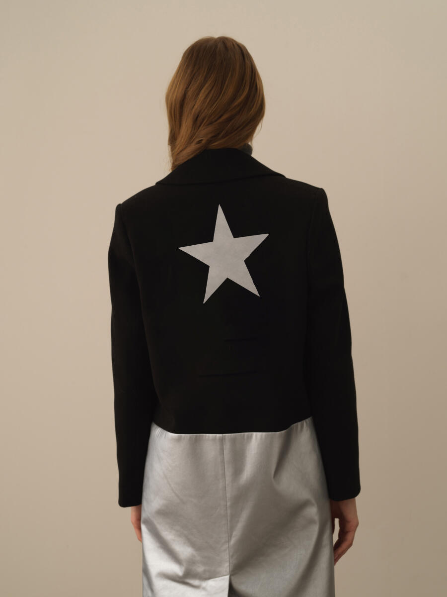 Buttoned Back Printed Oversized Coat - 3