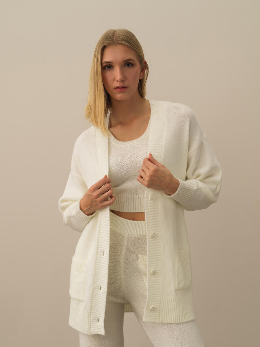 Buttoned Oversized Cardigan - 1