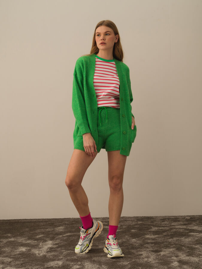 Buttoned Oversized Cardigan - Xint