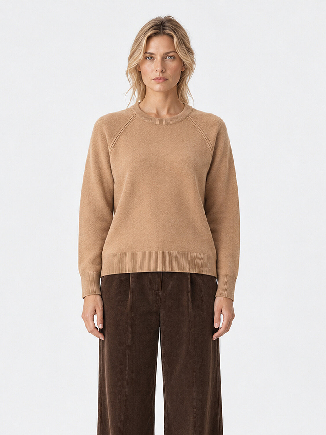 Camel Oversize Bisiklet Yaka Kazak (1)