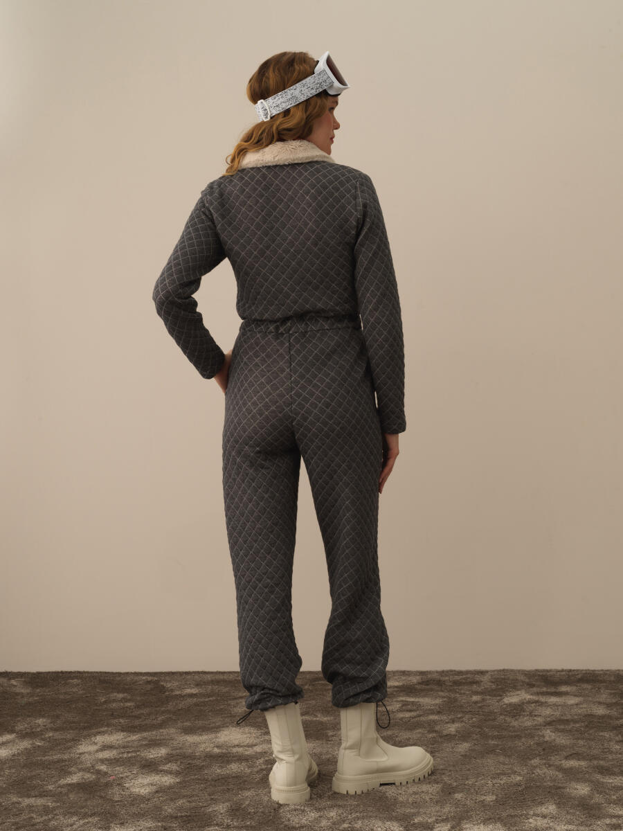 Collar with Fur Regular Fit Jumpsuit - 5