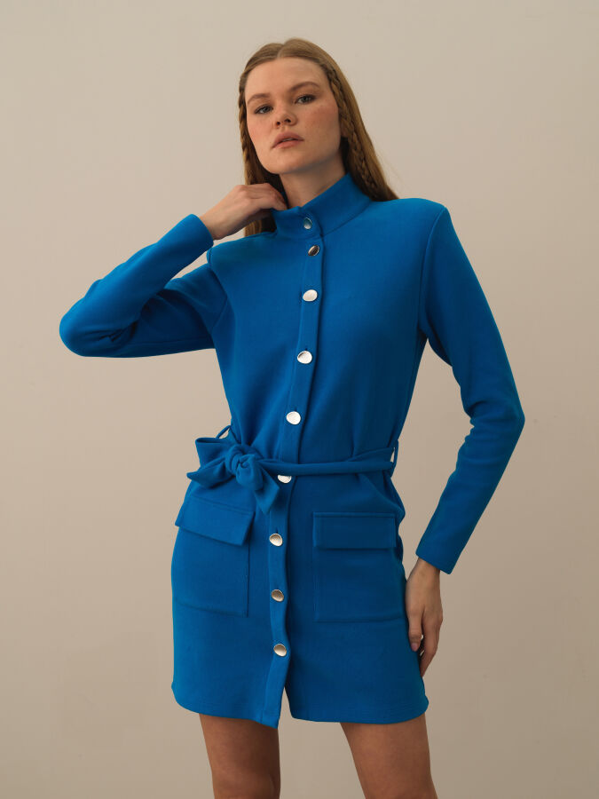 Cotton Belted Regular Fit Dress - Xint