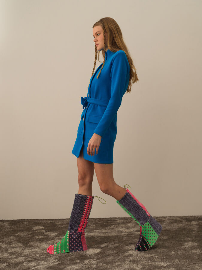 Cotton Belted Regular Fit Dress - Xint