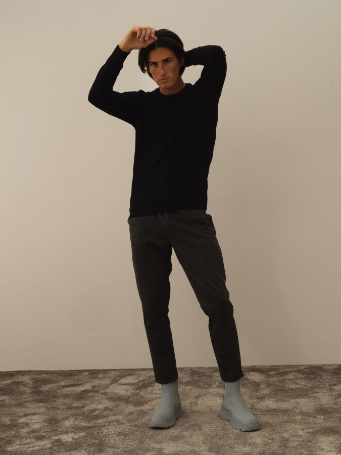 Cotton Crew Neck Regular Fit Basic Sweater - Xint