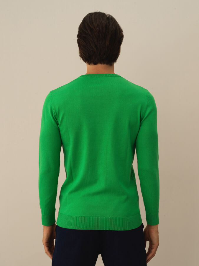 Cotton Crew Neck Regular Fit Basic Sweater - Xint