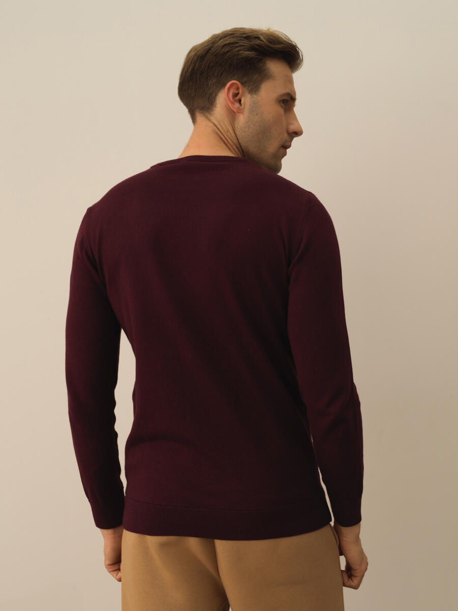 Cotton Crew Neck Regular Fit Basic Sweater - 3