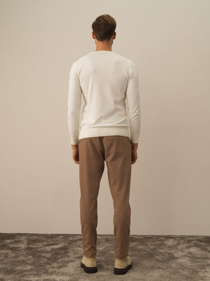 Cotton Crew Neck Regular Fit Basic Sweater - Xint