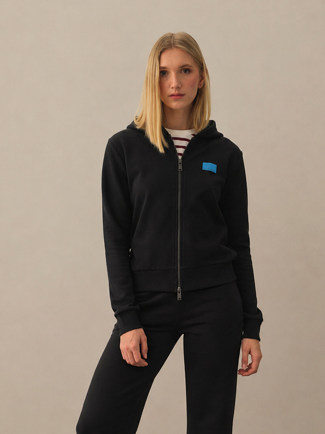 Cotton Hooded Oversized Sweat Jacket - 1