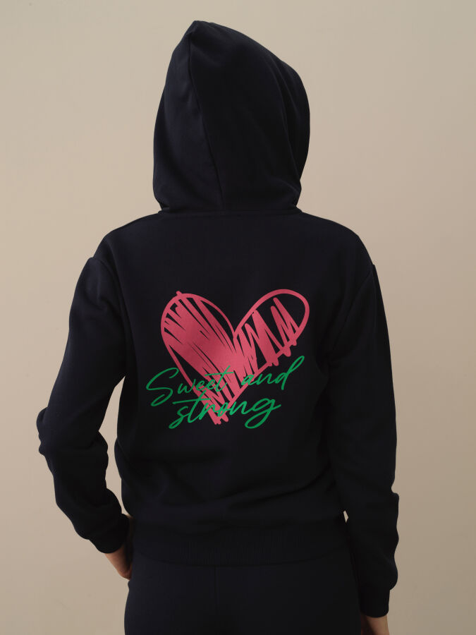 Cotton Hooded Oversized Sweat Jacket - Xint