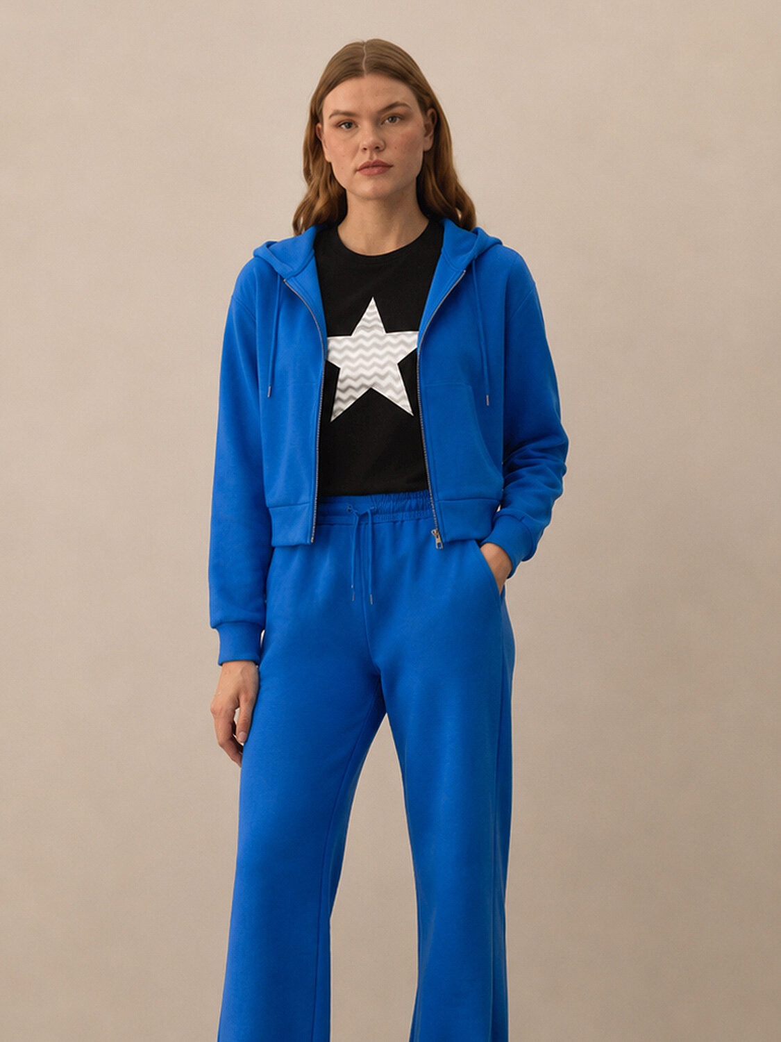 Cotton Hooded Regular Fit Sweat Jacket - 1
