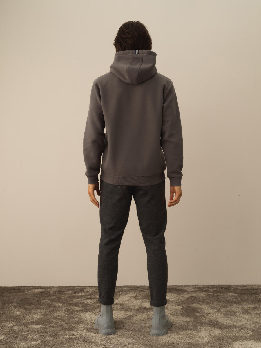 Cotton Hooded Regular Fit Sweatshirt - 4