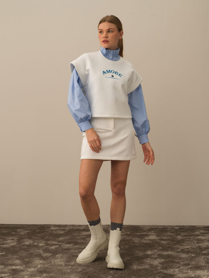 Cotton Oversized Printed Sweatshirt - Xint