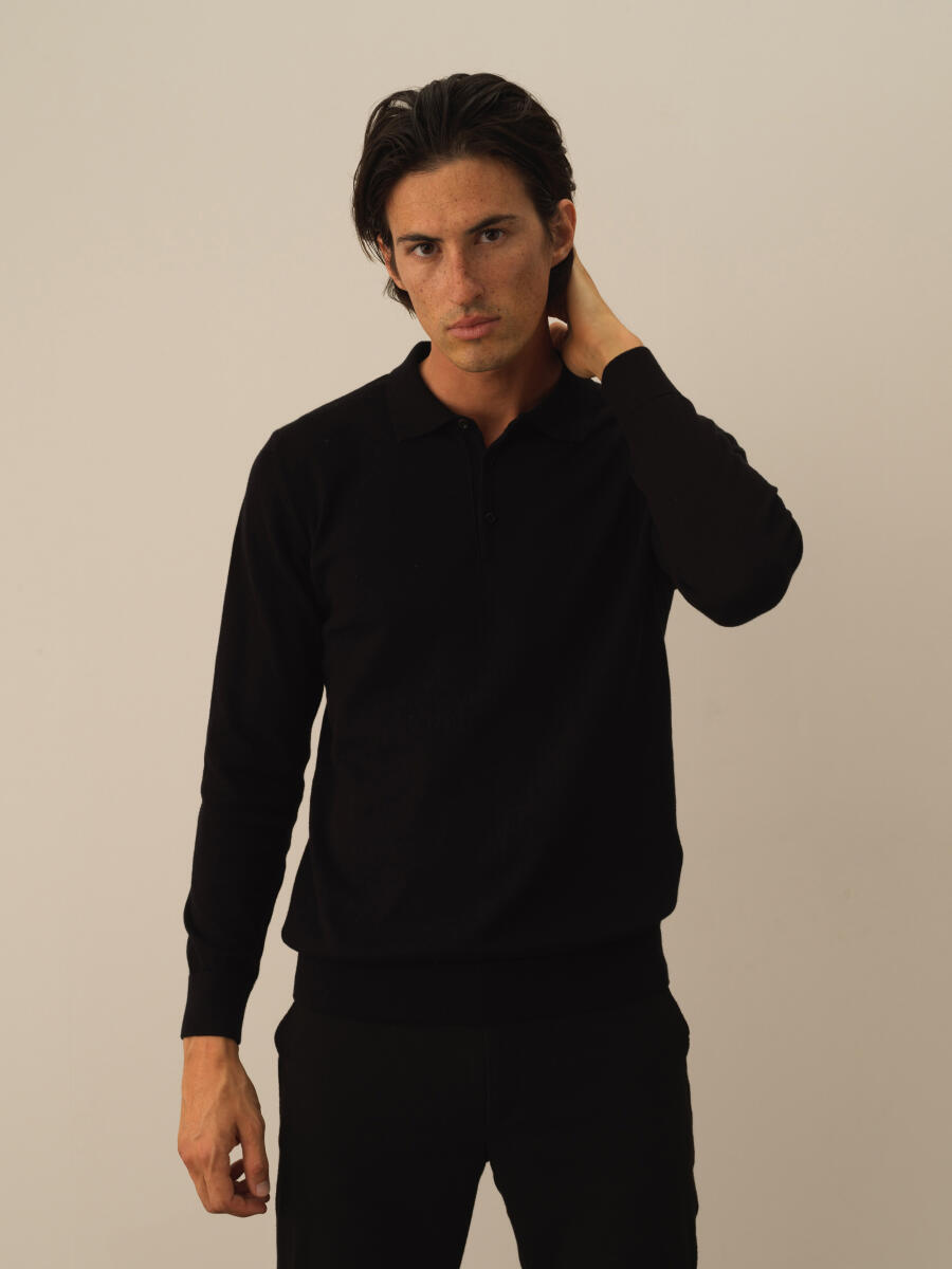 Cotton Polo Collar Regular Fit Basic Sweater