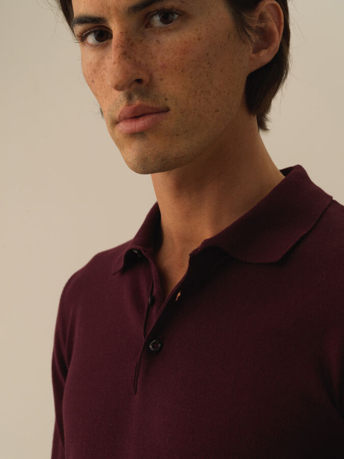 Cotton Polo Collar Regular Fit Basic Sweater - 3