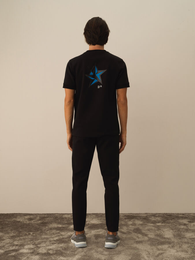 Cotton Regular Fit Back Printed T-Shirt - Xint