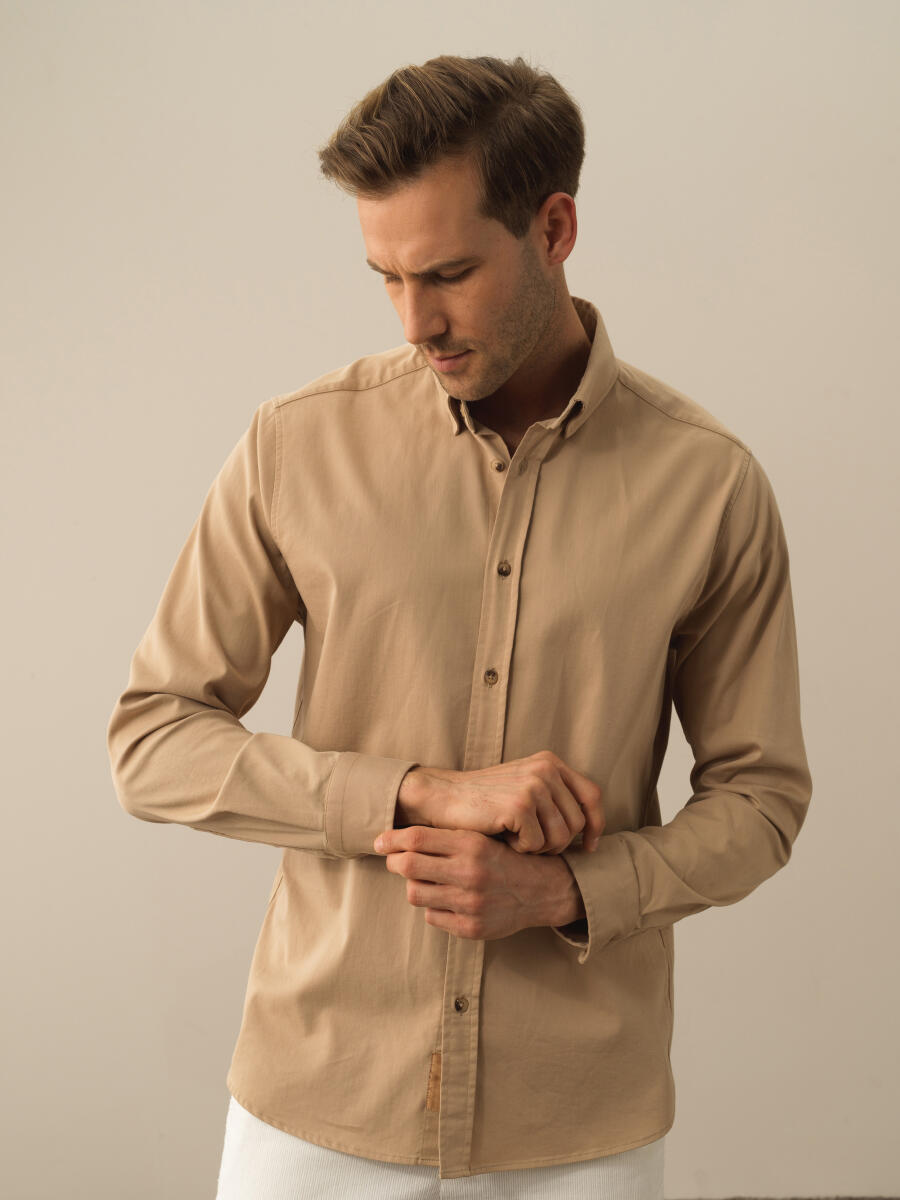 Cotton Regular Fit Basic Shirt - 1