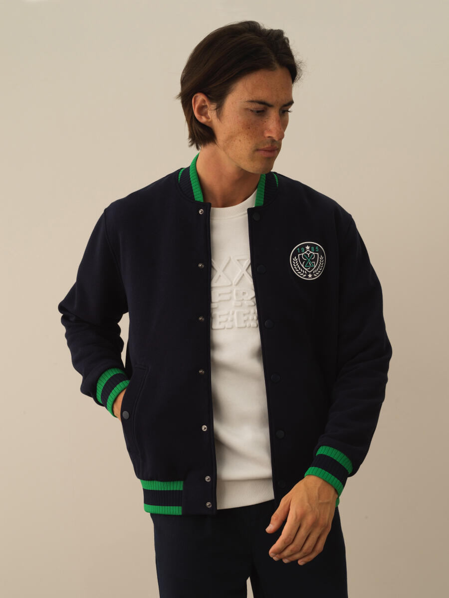 Cotton Regular Fit Bomber Sweat Jacket