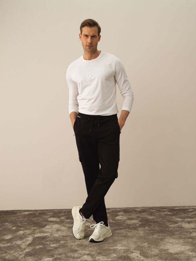 Cotton Regular Fit Cargo Sweat Pants - Xint