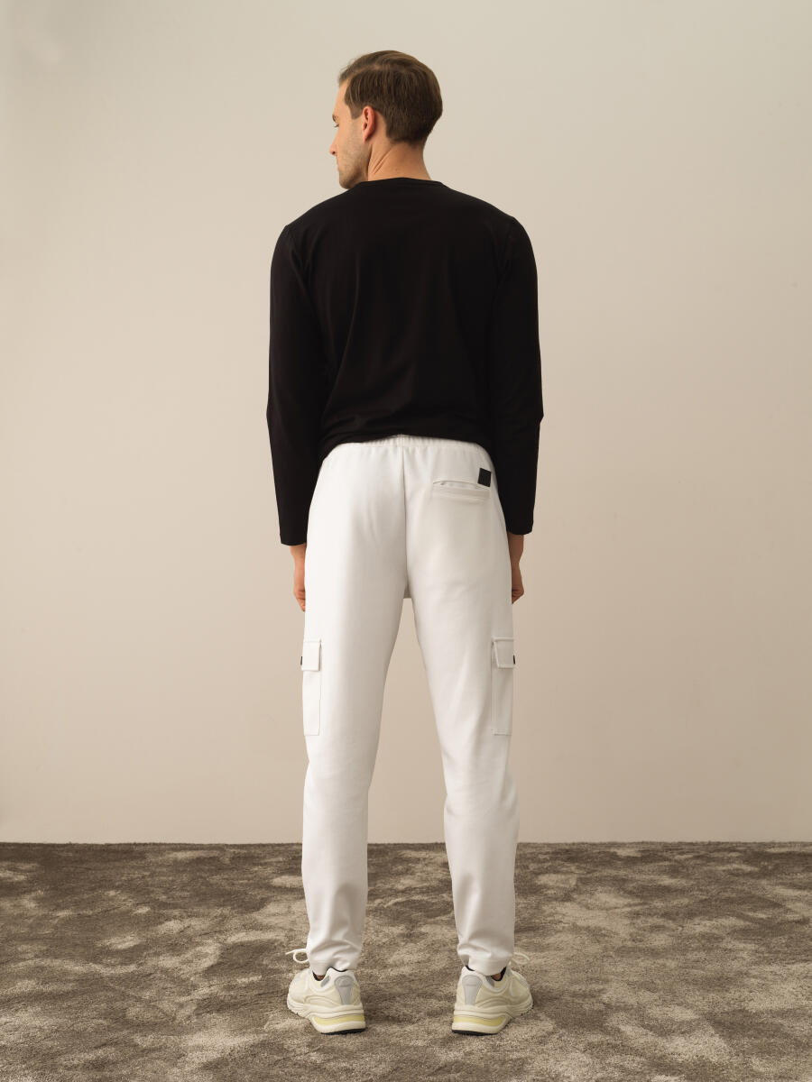 Cotton Regular Fit Cargo Sweat Pants - 5