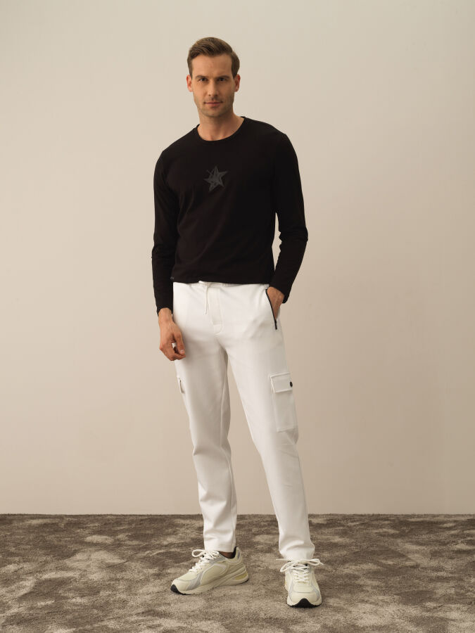 Cotton Regular Fit Cargo Sweat Pants - Xint