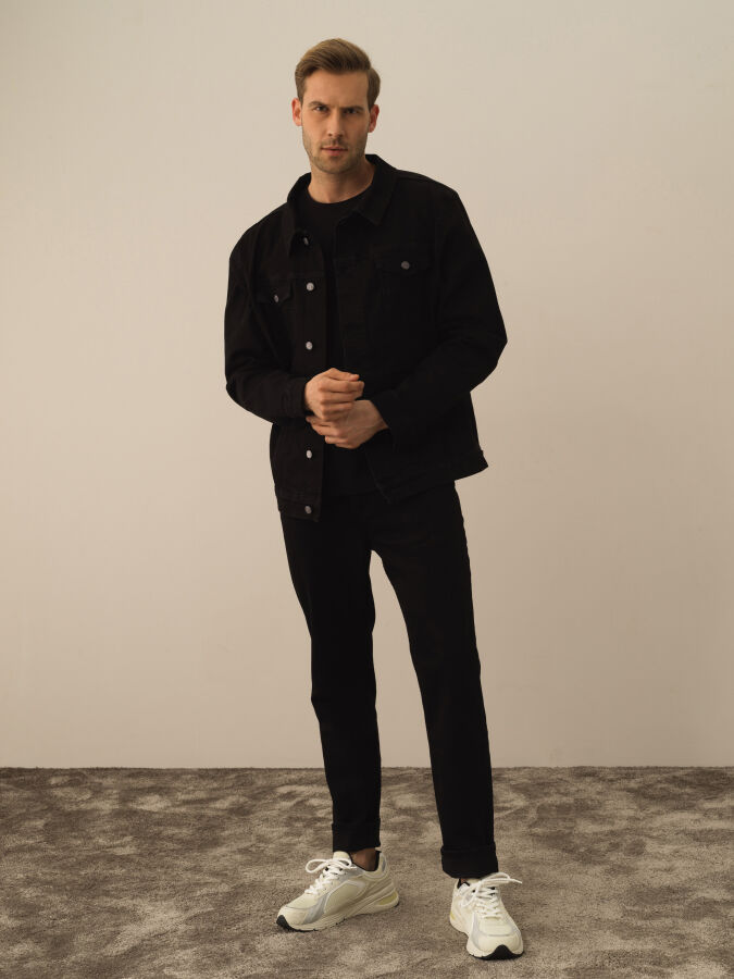 Cotton Regular Fit Denim Jacket - Xint