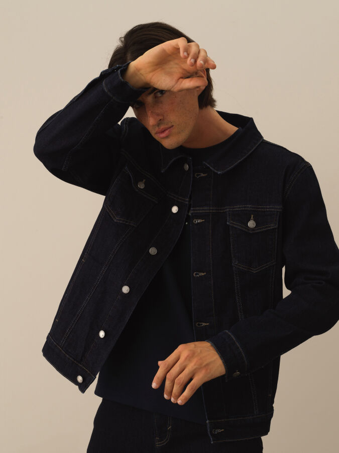 Cotton Regular Fit Denim Jacket - Xint