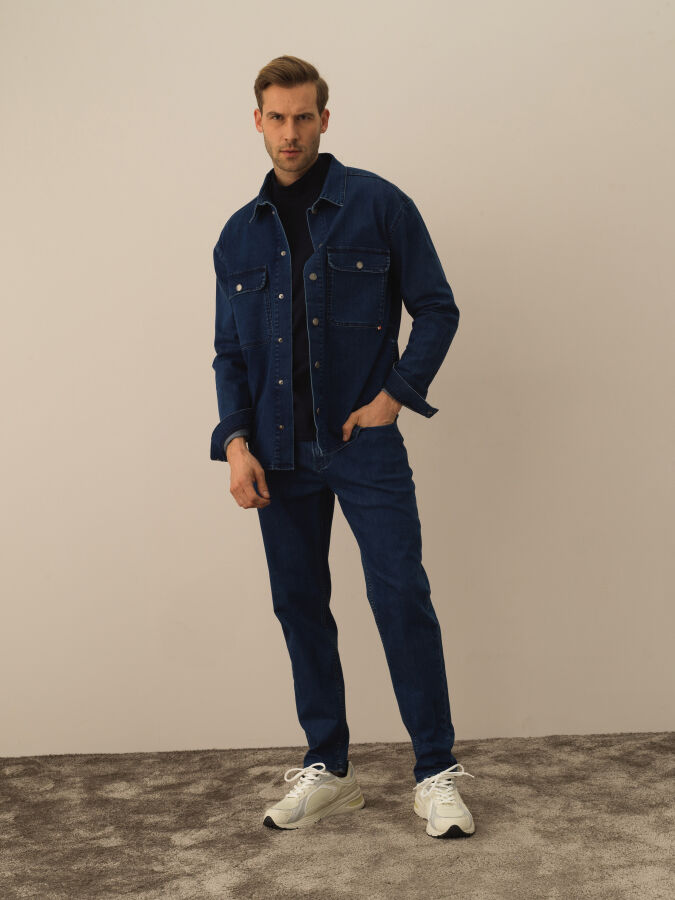 Cotton Regular Fit Denim Shirt - Xint