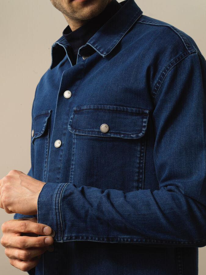 Cotton Regular Fit Denim Shirt - Xint