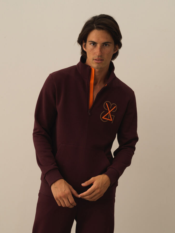 Cotton Regular Fit Embroidered Sweatshirt - 1