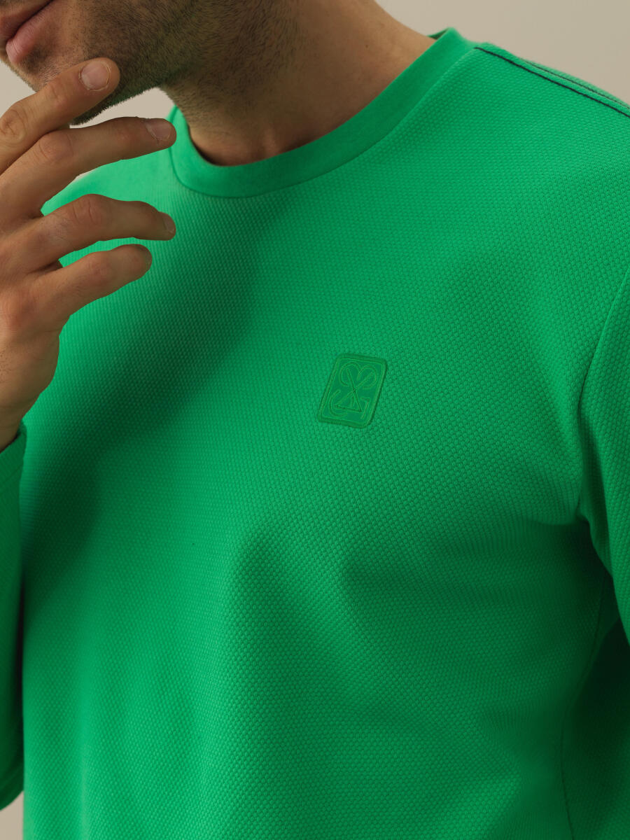 Cotton Regular Fit Embroidered T-Shirt - 3