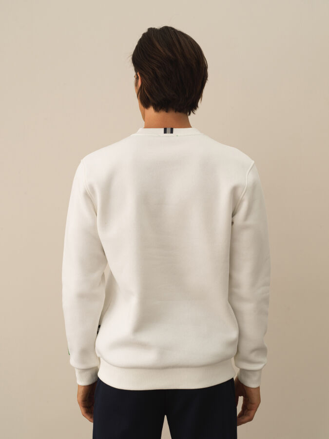 Cotton Regular Fit Gauffre Printed Sweatshirt - Xint