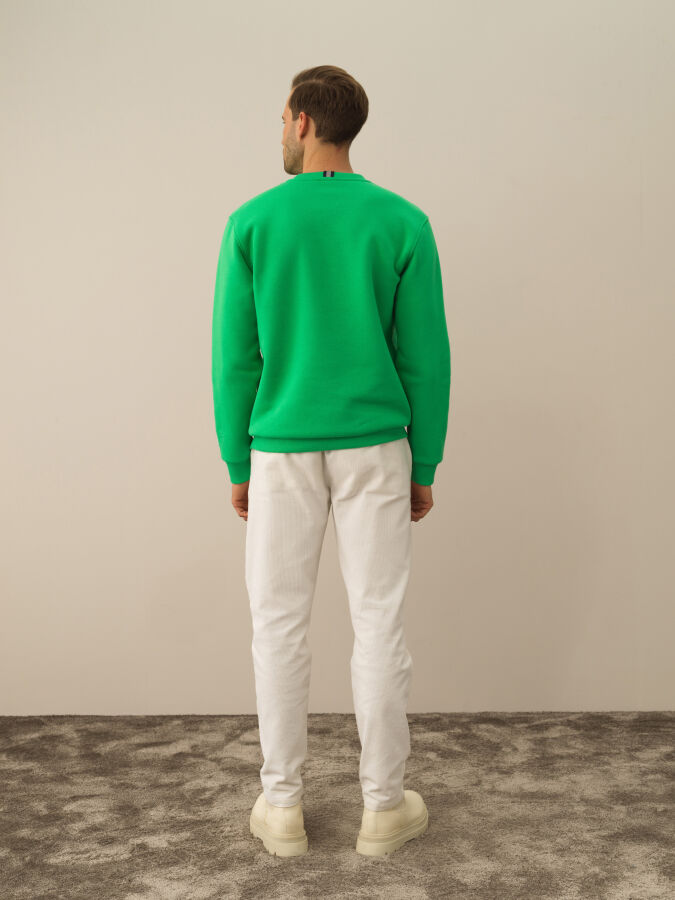 Cotton Regular Fit Gauffre Printed Sweatshirt - Xint