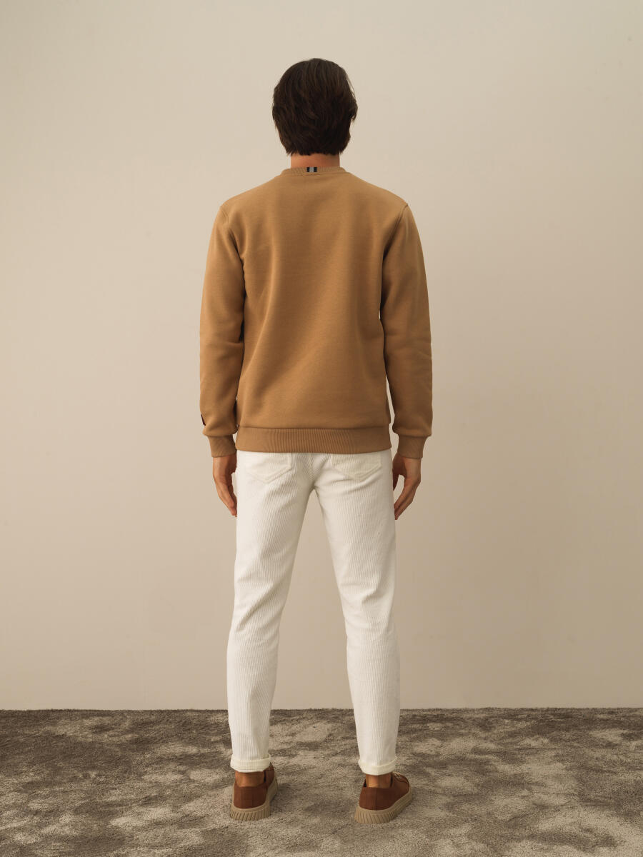 Cotton Regular Fit Gauffre Printed Sweatshirt - 5