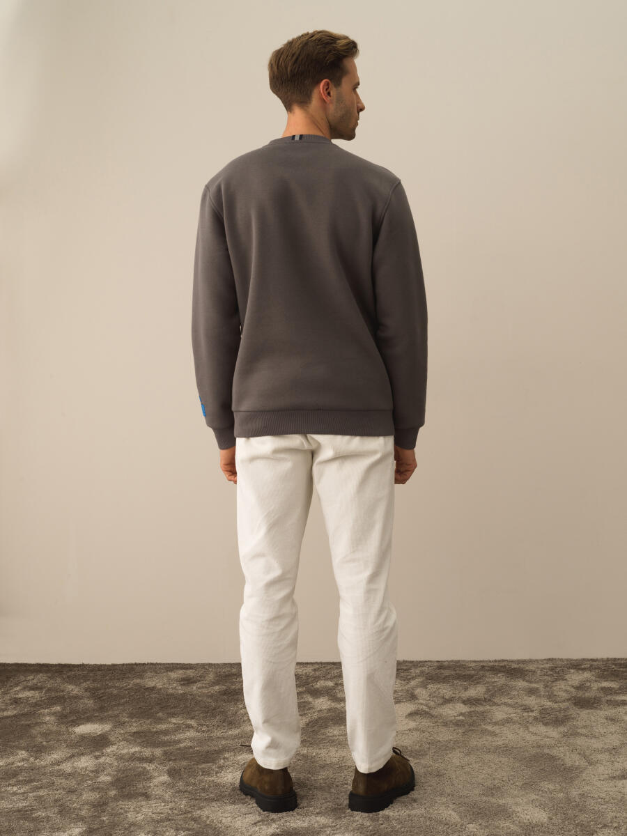 Cotton Regular Fit Gauffre Printed Sweatshirt - 5