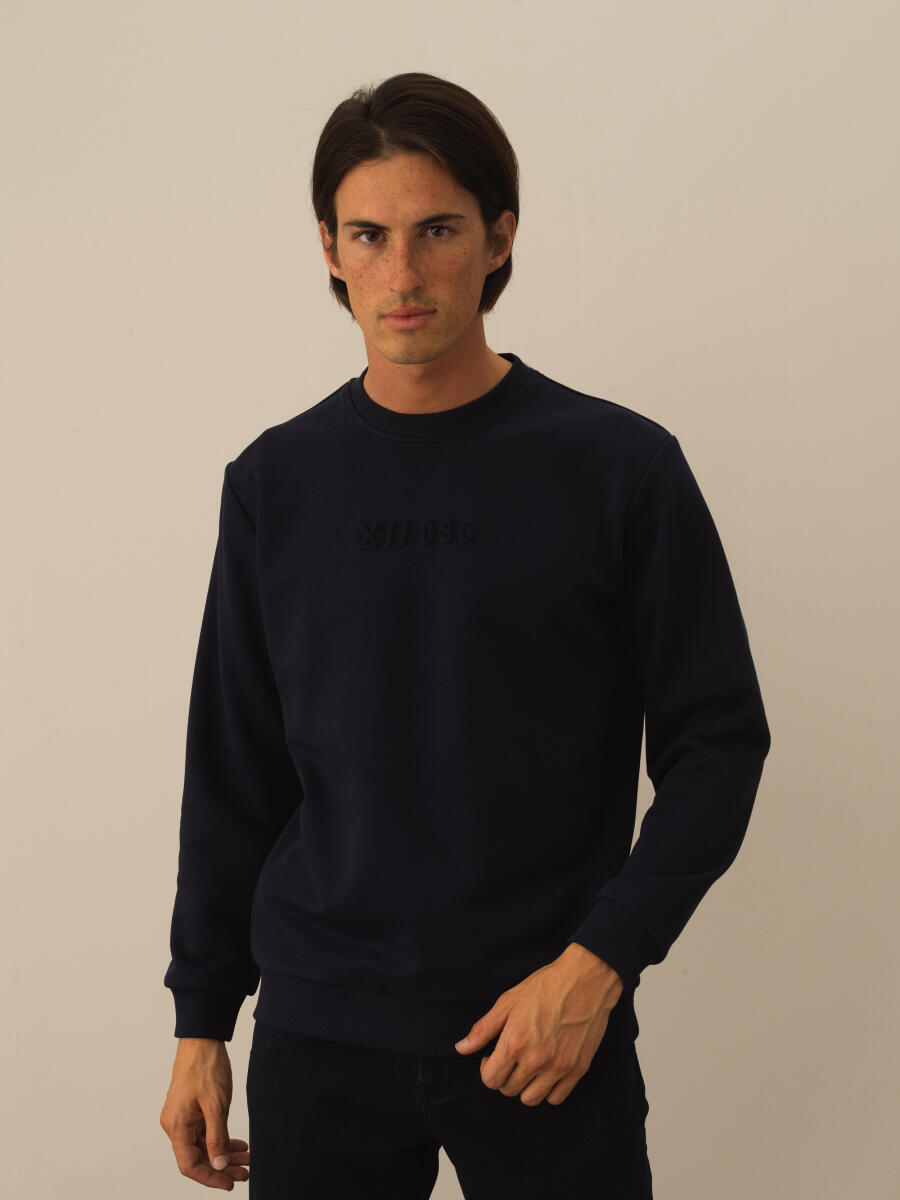 Cotton Regular Fit Gauffre Printed Sweatshirt