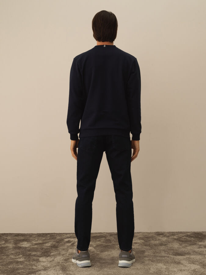 Cotton Regular Fit Gauffre Printed Sweatshirt - Xint