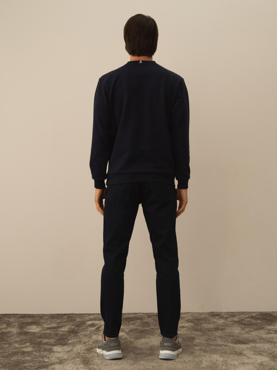 Cotton Regular Fit Gauffre Printed Sweatshirt - 4